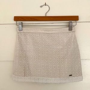 Hollister Gold & White Striped Lace Holiday Skirt